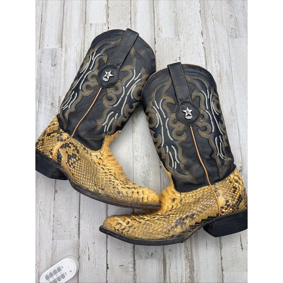 Los Altos Buttercup Python J-Toe Mens 7 EE Handmade Leather Exotic Cowboy Boots main image 4